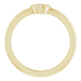 14K Yellow Gold .05 CT Natural Diamond Signet Ring