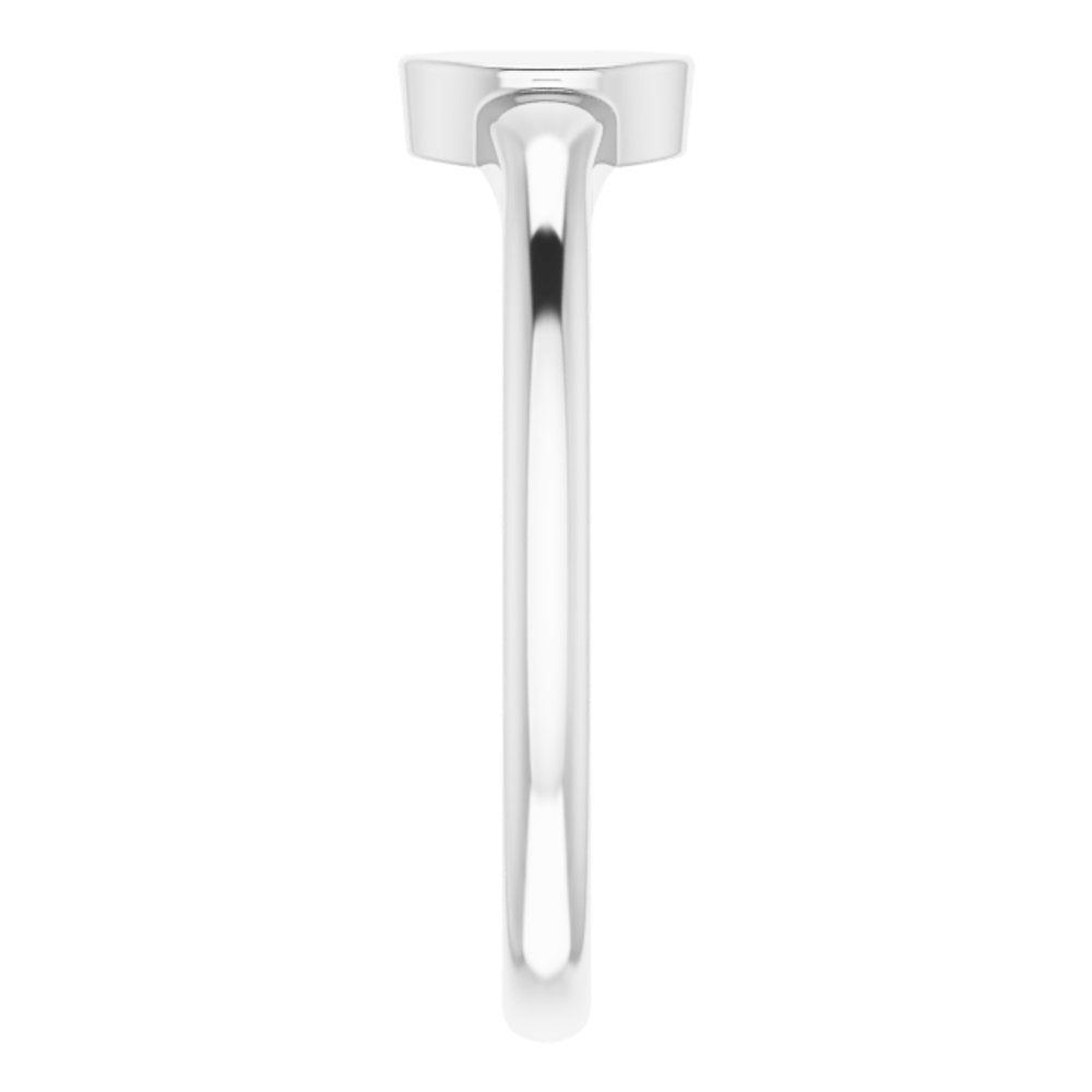 14K White .05 CT Natural Diamond Signet Ring