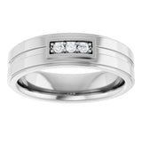 14K White 1/10 CTW Natural Diamond Three-Stone Band