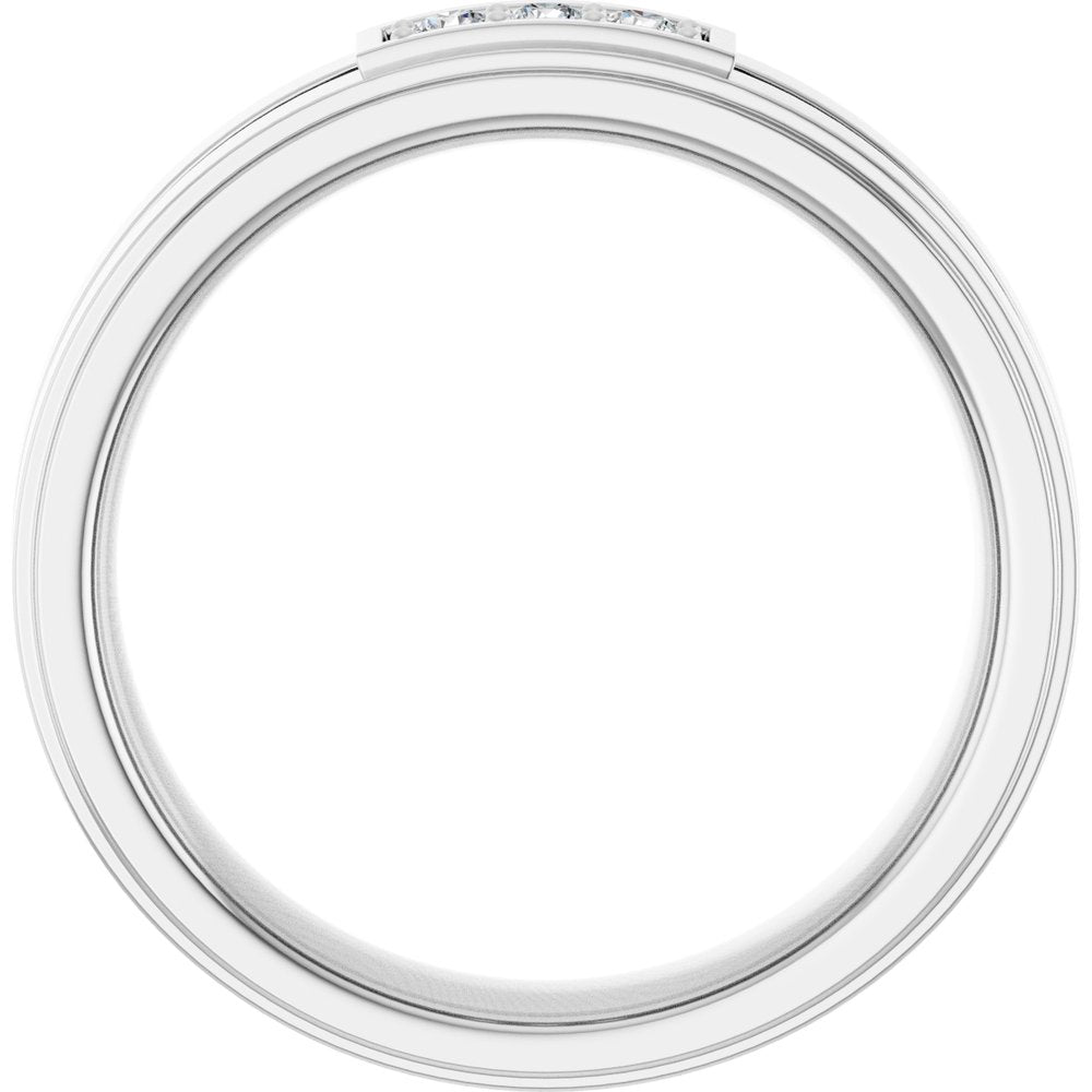 14K White 1/10 CTW Natural Diamond Three-Stone Band