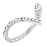 14K White 1/4 CTW Natural Diamond Contour Band