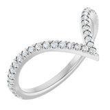 14K White 1/5 CTW Natural Diamond French-Set Contour Band
