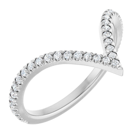 14K White Gold 1/5 CTW Natural Diamond French-Set Contour Band
