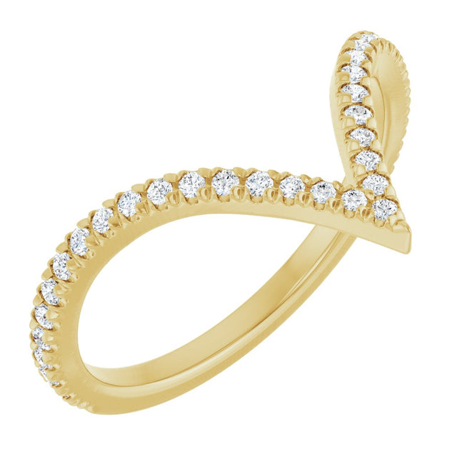 14K Yellow Gold 1/5 CTW Natural Diamond French-Set Contour Band