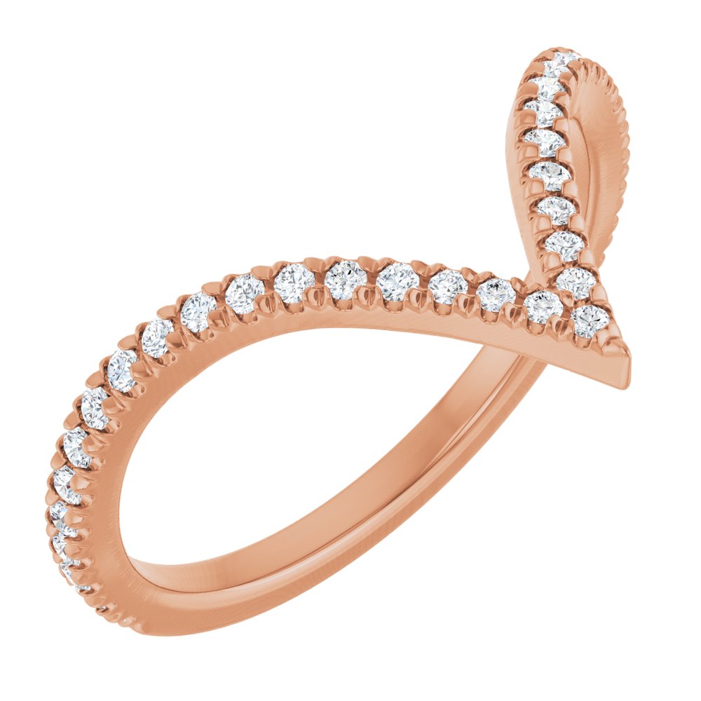 14K Rose Gold 1/5 CTW Natural Diamond French-Set Contour Band