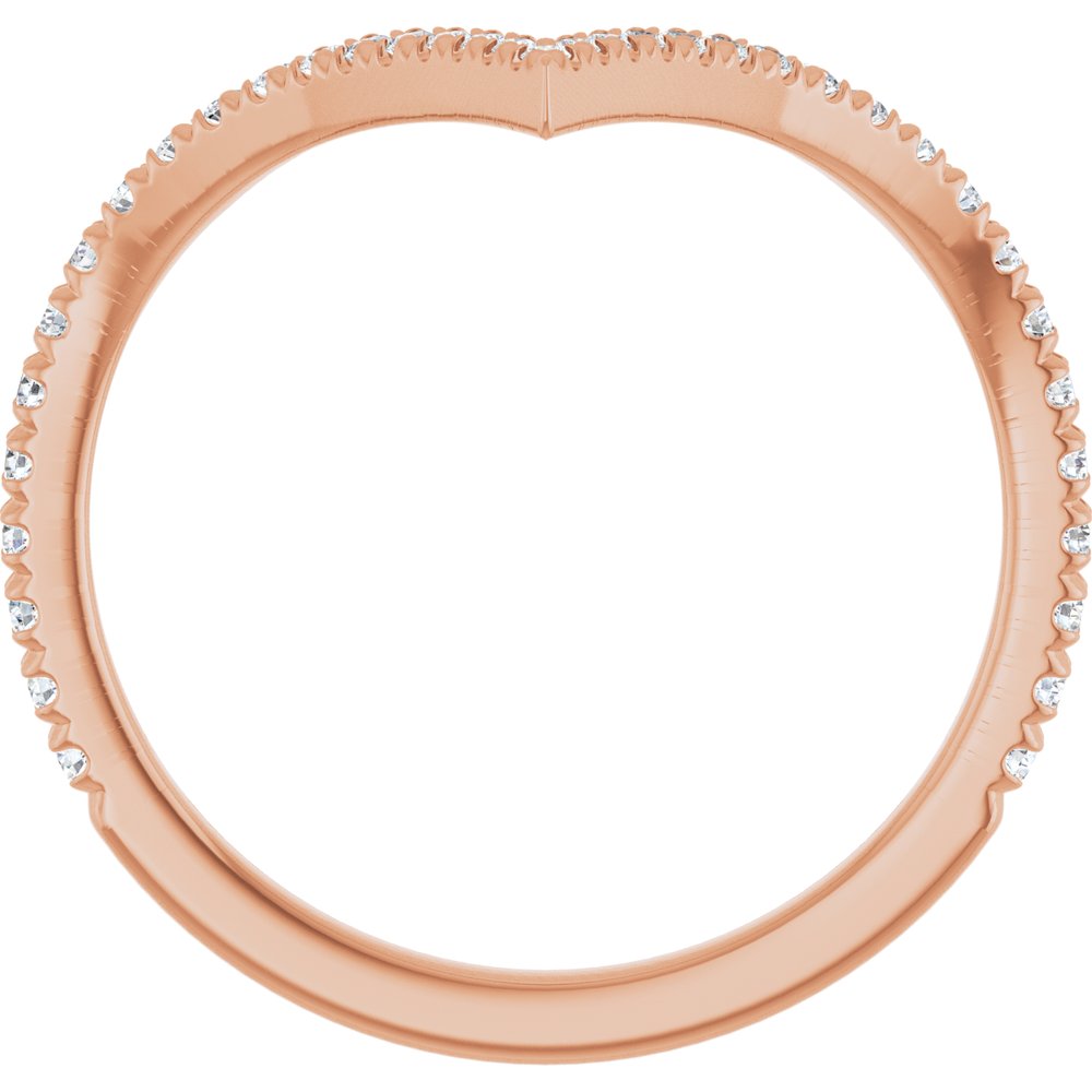 14K Rose Gold 1/5 CTW Natural Diamond French-Set Contour Band
