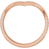 14K Rose Gold 1/5 CTW Natural Diamond French-Set Contour Band