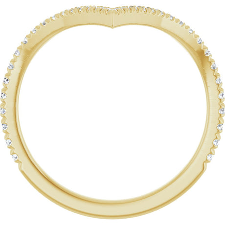 14K Yellow Gold 1/4 CTW Lab-Grown Diamond  French-Set Contour Band