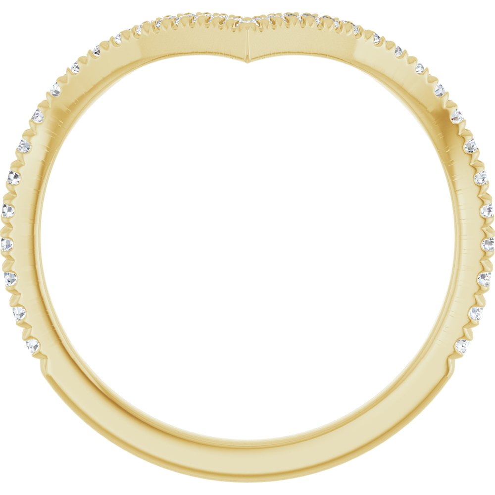 14K Yellow Gold 1/5 CTW Natural Diamond French-Set Contour Band