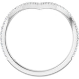 14K White 1/5 CTW Natural Diamond French-Set Contour Band