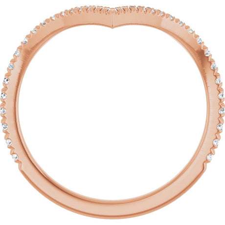 14K Rose Gold 1/5 CTW Natural Diamond French-Set Contour Band