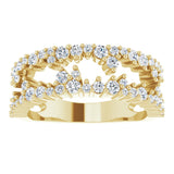 14K Yellow Gold 3/4 CTW Natural Diamond Negative Space Ring