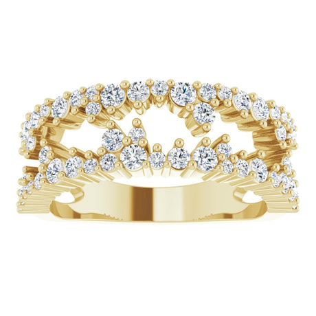 14K Yellow Gold 3/4 CTW Natural Diamond Negative Space Ring