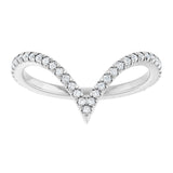 14K White Gold 1/5 CTW Natural Diamond French-Set Contour Band