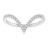 14K White 1/5 CTW Natural Diamond French-Set Contour Band