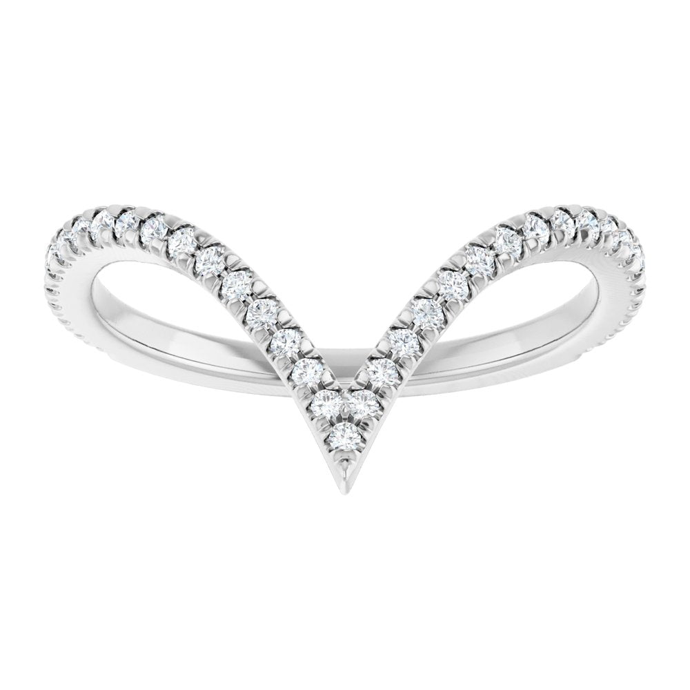 Platinum 1/4 CTW Natural Diamond Contour Band