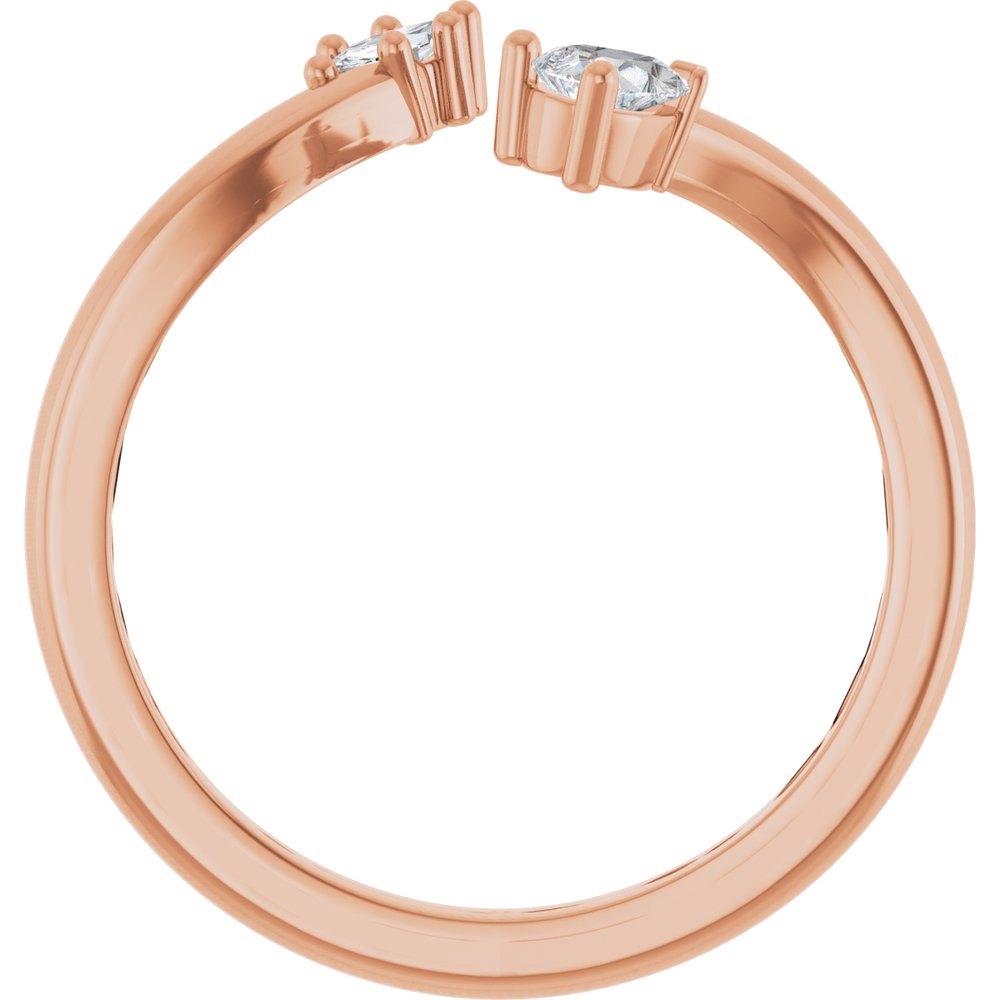 14K Rose Gold 1/5 CTW Natural Diamond Negative Space Ring