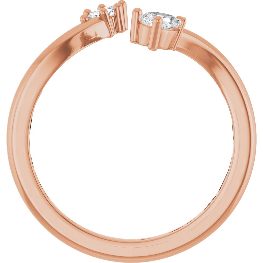 14K Rose Gold 1/5 CTW Natural Diamond Negative Space Ring