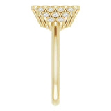 14K Yellow 1/3 CTW Natural Diamond Bezel-Set Cluster Ring