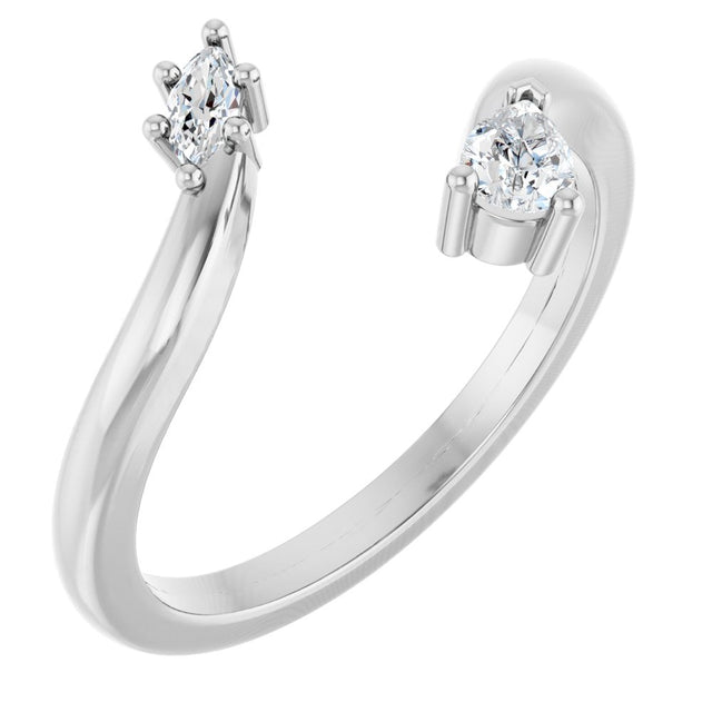 14K White 1/5 CTW Natural Diamond Negative Space Ring