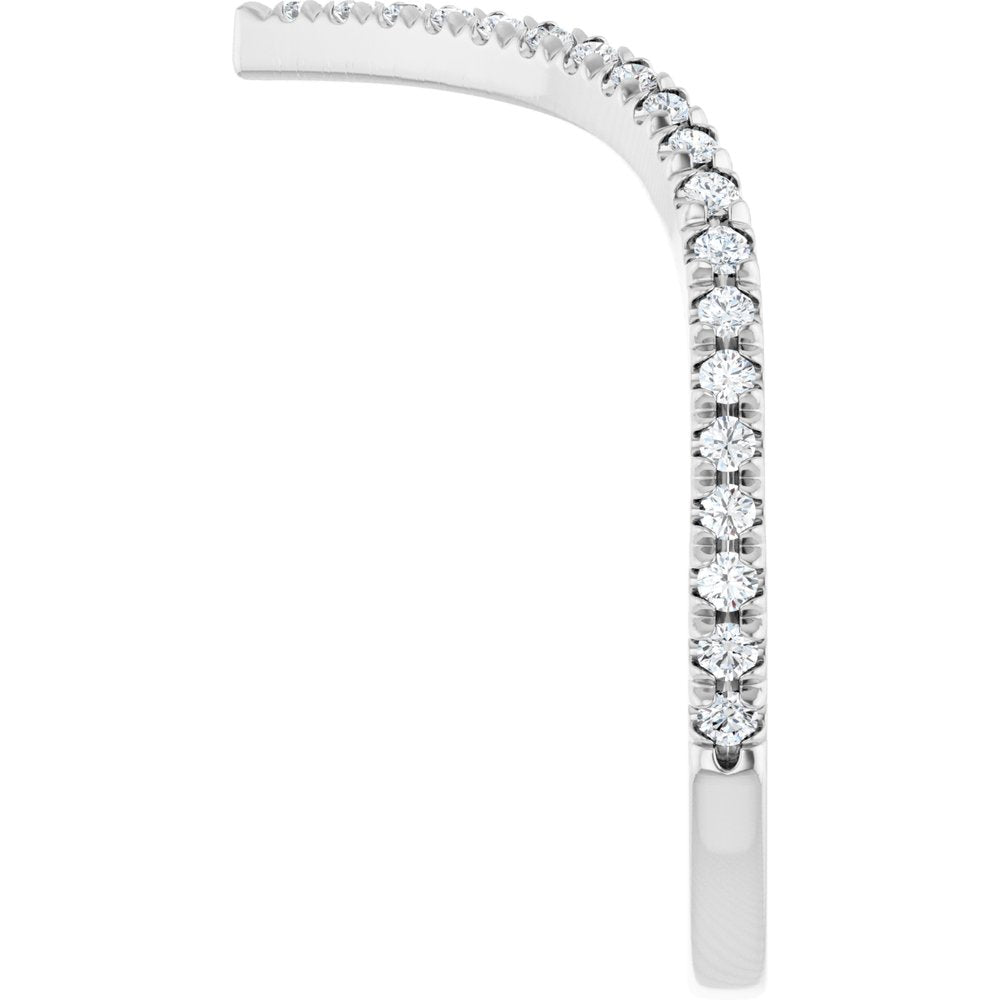 Platinum 1/4 CTW Lab-Grown Diamond  French-Set Contour Band