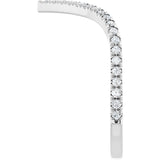 14K White 1/5 CTW Natural Diamond French-Set Contour Band