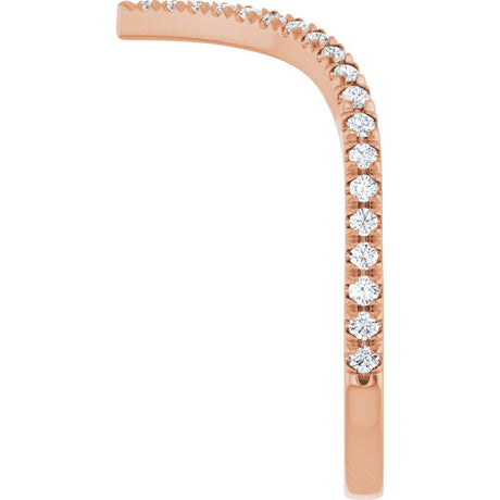 14K Rose Gold 1/5 CTW Natural Diamond French-Set Contour Band