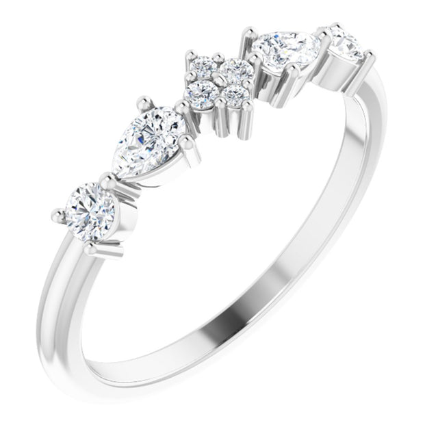 14K White Gold 1/3 CTW Natural Diamond Stackable Ring