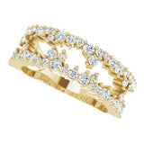 14K Yellow Gold 3/4 CTW Natural Diamond Negative Space Ring