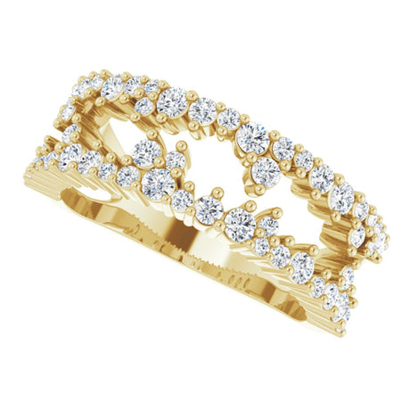 14K Yellow Gold 3/4 CTW Natural Diamond Negative Space Ring