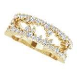 14K Yellow Gold 3/4 CTW Natural Diamond Negative Space Ring
