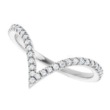 14K White 1/5 CTW Natural Diamond French-Set Contour Band