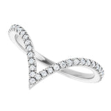 Platinum 1/4 CTW Lab-Grown Diamond  French-Set Contour Band