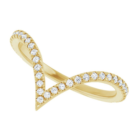 14K Yellow Gold 1/4 CTW Lab-Grown Diamond  French-Set Contour Band