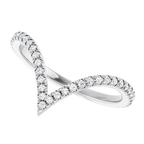 14K White Gold 1/5 CTW Natural Diamond French-Set Contour Band