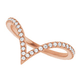 14K Rose Gold 1/5 CTW Natural Diamond French-Set Contour Band