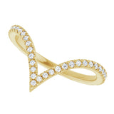 14K Yellow Gold 1/5 CTW Natural Diamond French-Set Contour Band