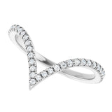 Platinum 1/4 CTW Natural Diamond Contour Band