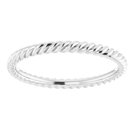Platinum 2 mm Skinny Rope Band Size 6.5