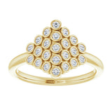 14K Yellow 1/3 CTW Natural Diamond Bezel-Set Cluster Ring