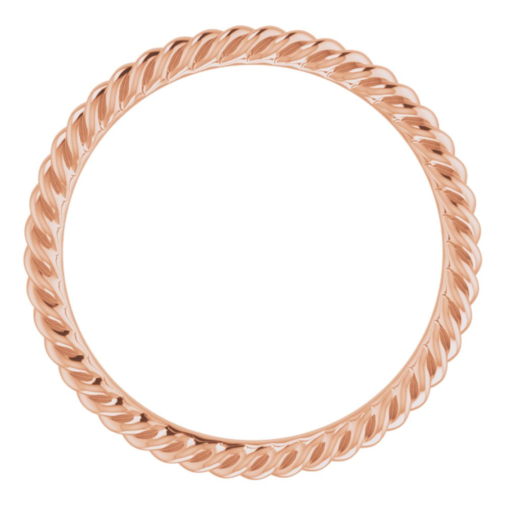 14K Rose Gold 2 mm Skinny Rope Band Size 5