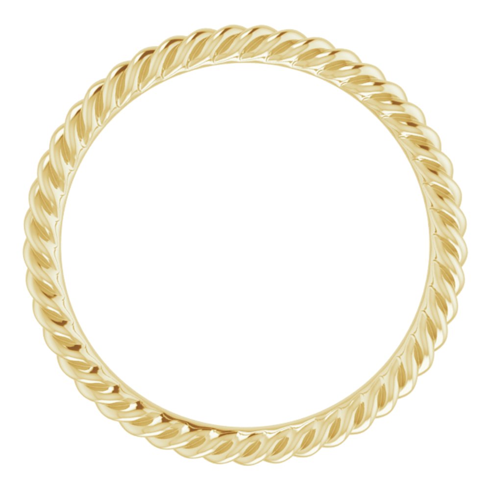 18K Yellow Gold 2 mm Skinny Rope Band Size 5