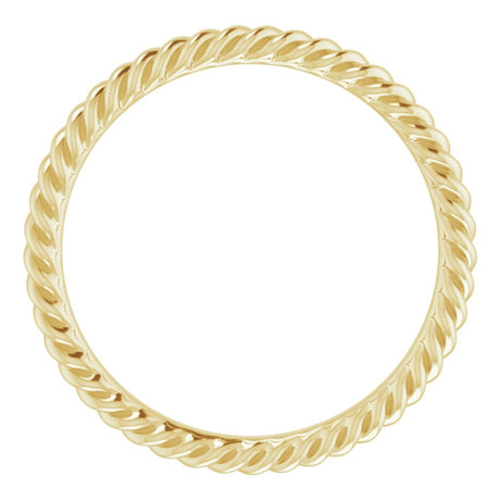 18K Yellow Gold 2 mm Skinny Rope Band Size 5