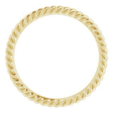 18K Yellow Gold 2 mm Skinny Rope Band Size 5