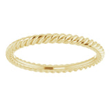 18K Yellow 2 mm Skinny Rope Band Size 6