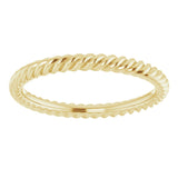14K Yellow 2 mm Skinny Rope Band