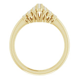 14K Yellow 1/3 CTW Natural Diamond Bezel-Set Cluster Ring