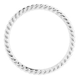 Sterling Silver 2 mm Skinny Rope Band Size 7