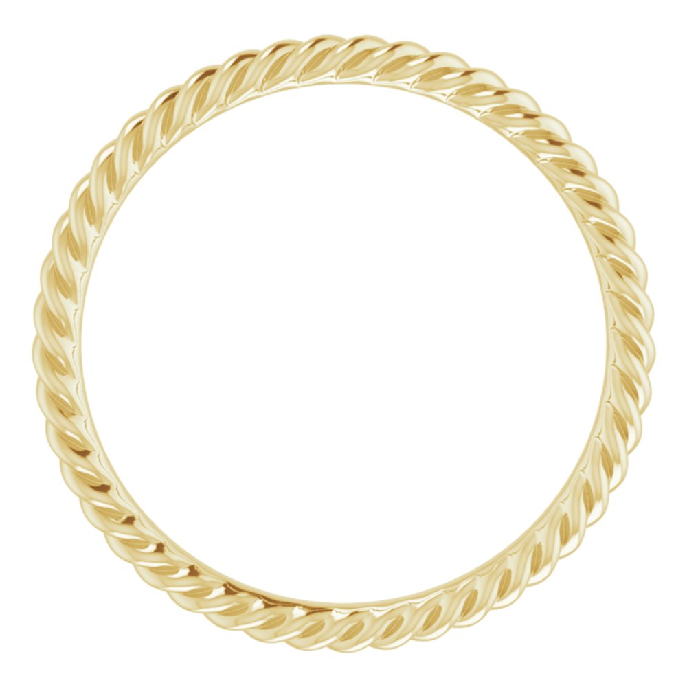 10K Yellow Gold 2 mm Skinny Rope Band Size 7