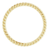 10K Yellow Gold 2 mm Skinny Rope Band Size 7